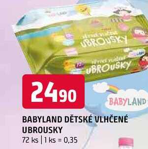 Babyland Vlhčené dětské ubrousky 72 ks