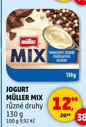 JOGURT MÜLLER MIX různé druhy, 130 g