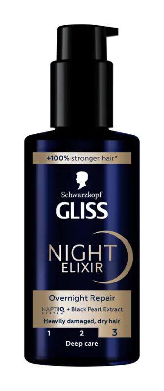 Gliss Vlasový Night elixír Overnight Repair, 100 ml