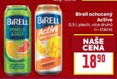 Birell ochucený Active 0,5 l, plech