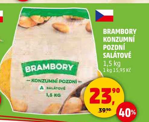 BRAMBORY KONZUMNÍ POZDNÍ SALÁTOVÉ, 1,5 kg