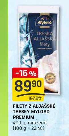 FILETY Z ALJAŠSKÉ TRESKY MYLORD PREMIUM 400 g, mražené 