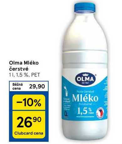 Olma Mléko čerstvé 1,5 %,1 l