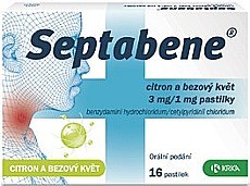 Septabene citron a bezový květ 3 mg/1 mg pastilky 16 pastilek