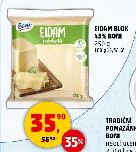 EIDAM BLOK 45% BONI, 250 g 