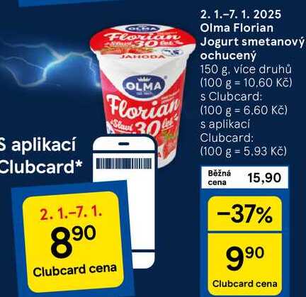 Olma Florian Jogurt smetanový ochucený, 150 g, více druhů 