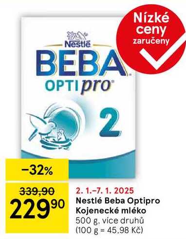 Nestlé Beba Optipro Kojenecké mléko, 500 g, více druhů