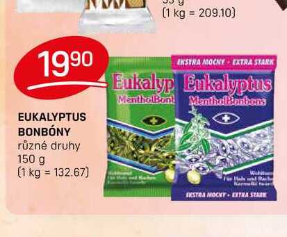 EUKALYPTUS BONBÓNY různé druhy 150 g 