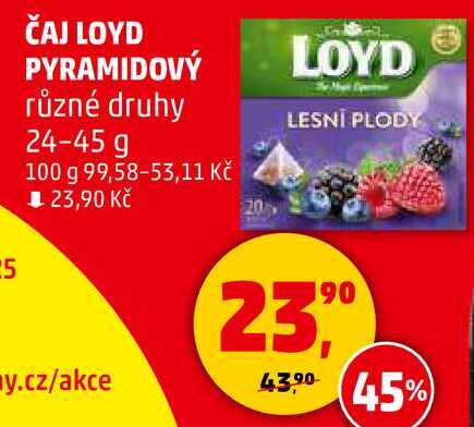 ČAJ LOYD PYRAMIDOVÝ různé druhy, 24-45 g 