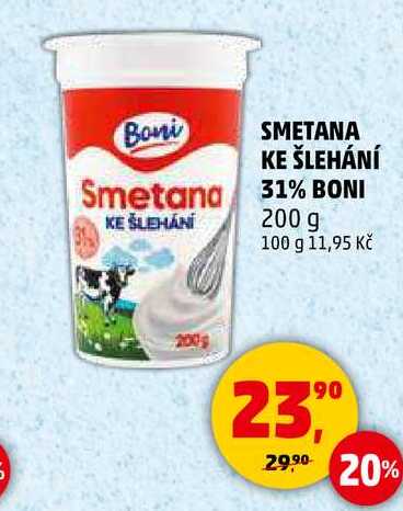 SMETANA KE ŠLEHÁNÍ 31% BONI, 200 g