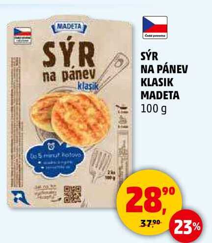 SÝR NA PÁNEV KLASIK MADETA, 100 g 