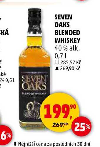 SEVEN OAKS BLENDED WHISKEY 40% alk., 0,7 l