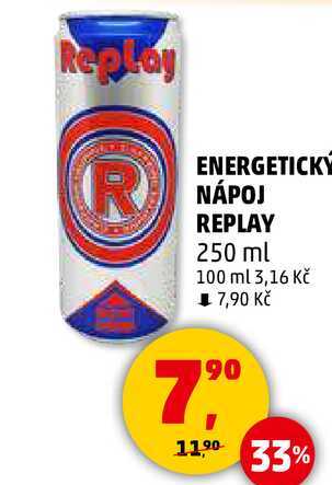 ENERGETICKY NÁPOJ REPLAY, 250 ml 