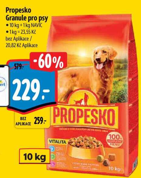 Propesko Granule pro psy, 10 kg + 1 kg NAVÍC