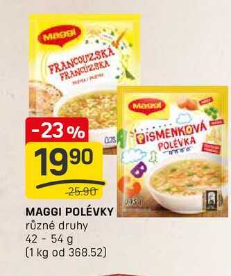 MAGGI POLÉVKY různé druhy 42-54 g 