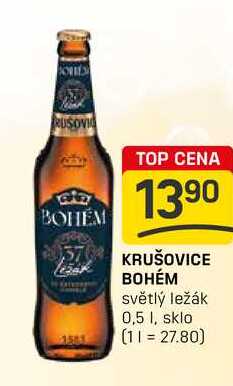 KRUŠOVICE BOHÉM světlý ležák 0,5l