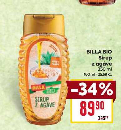 BILLA BIO Sirup z agáve 350 ml