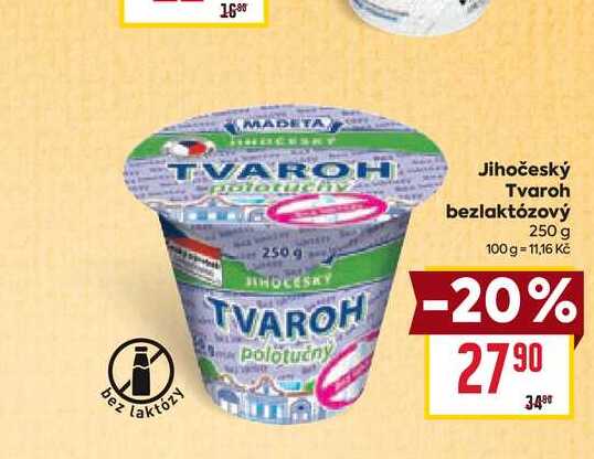 Jihočeský Tvaroh bezlaktózový 250 g 