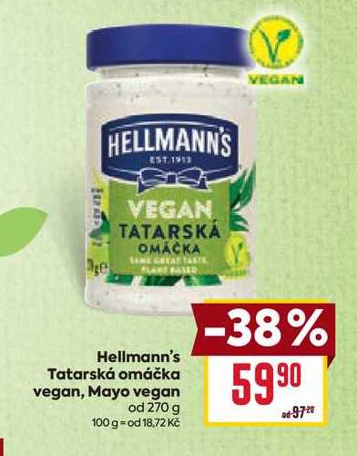 Hellmann's Tatarská omáčka vegan, Mayo vegan od 270 g 