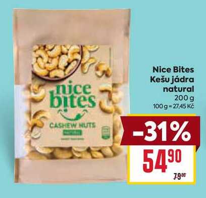 Nice Bites Kešu jádra natural 200 g