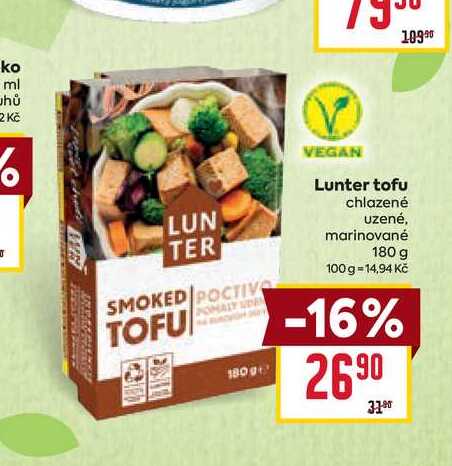 Lunter tofu chlazené uzené, marinované 180 g 