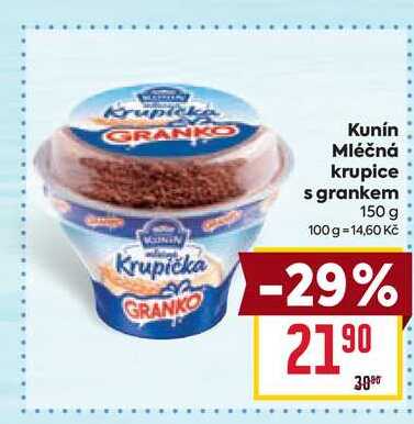 Kunín Mléčná krupice s grankem 150 g 