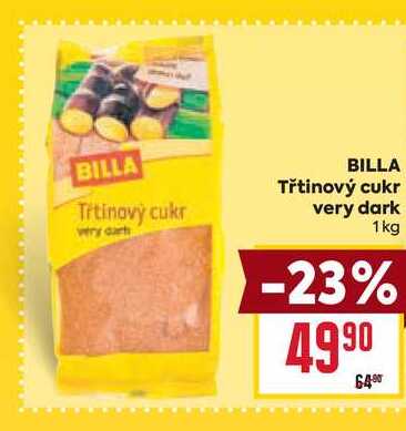 BILLA Třtinový cukr very dark 1 kg