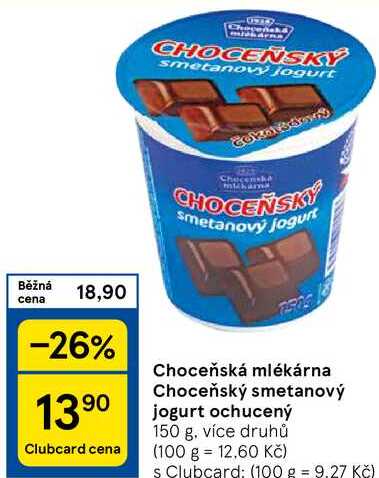 Choceňská mlékárna Choceňský smetanový jogurt ochucený 150 g, více druhů 