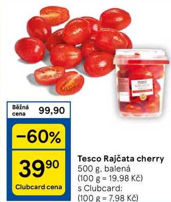 Tesco Rajčata cherry, 500 g. balená