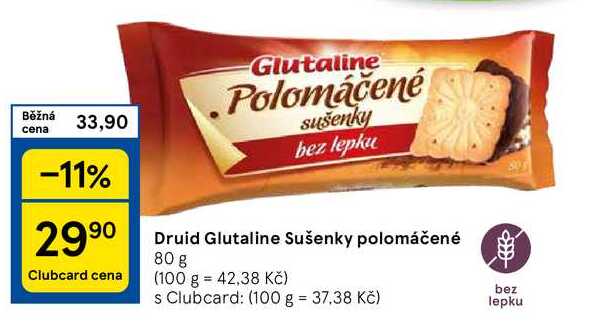 Druid Glutaline Sušenky polomáčené, 80 g 