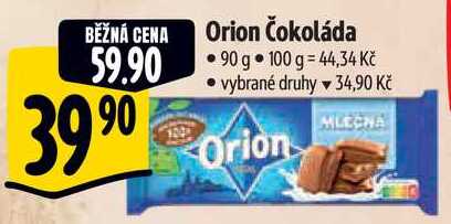 Orion Čokoláda, 90 g 