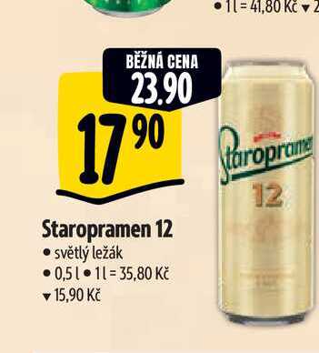   Staropramen 12  světlý ležák 0,5 l