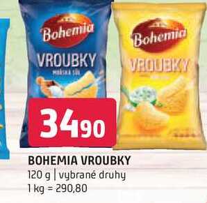 Bohemia Vroubky 120g, vybrané druhy