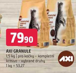 AXI granule 1,5 kg pro kočky kompletni krmivo vybrané druhy 