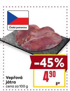 Vepřová játra cena za 100 g