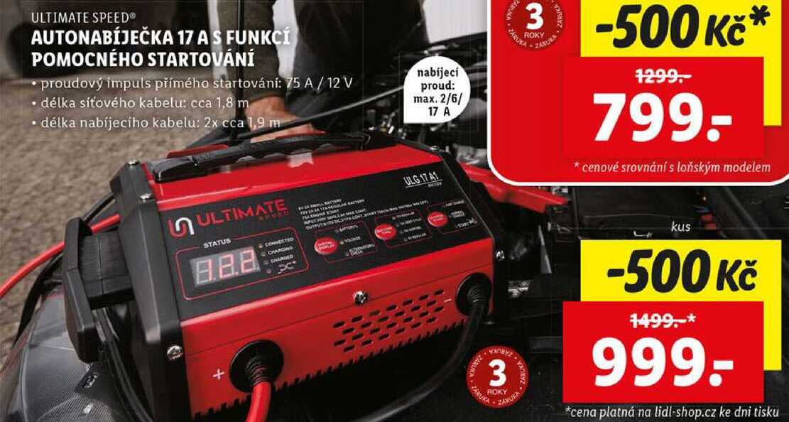 AUTONABÍJEČKA 17 A S FUNKCÍ POMOCNÉHO STARTOVÁNÍ