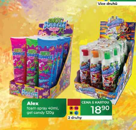 Alex foam spray 40ml. gel candy 120g  