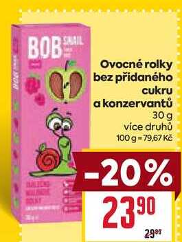 Ovocné rolky bez přidaného cukru a konzervantů 30 g  