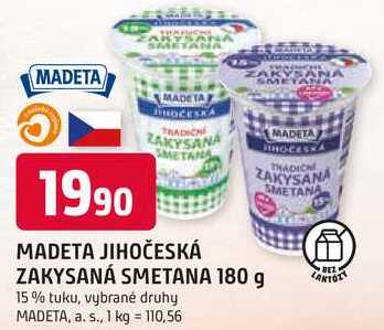 MADETA ZAKYSANÁ SMETANA 180 g 15% tuku