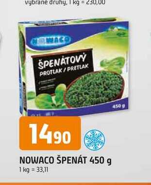 Nowaco Špenát 450g, vybrané druhy