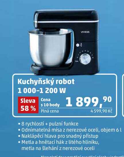 VIVESS Kuchyňský robot 1000-1 200 W 