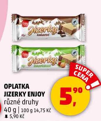 OPLATKA JIZERKY ENJOY různé druhy, 40 g