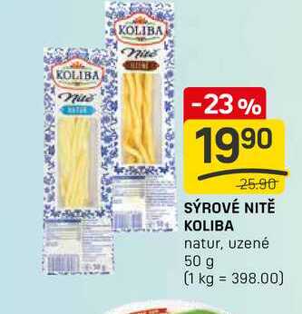 SÝROVÉ NITĚ KOLIBA natur, uzené 50 g