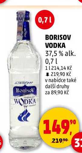 BORISOV VODKA 37,5% alk., 0,7 l