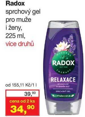 Radox sprchový gel pro muže i ženy, 225 ml, více druhů 