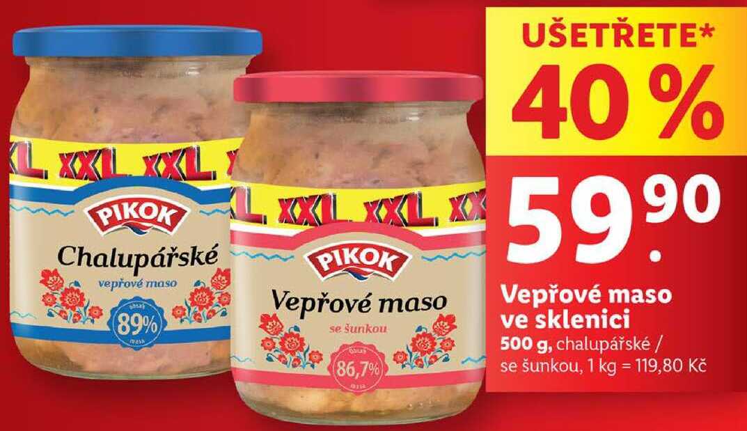 Vepřové maso ve sklenici, 500 g