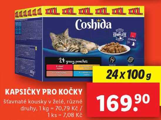 KAPSIČKY PRO KOČKY, 24x 100 g