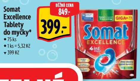 Somat Excellence Tablety do myčky, 75 ks  