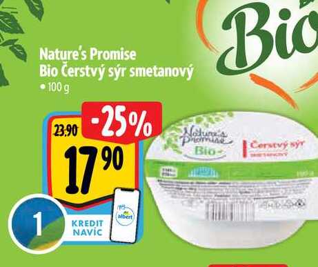 Nature's Promise Bio Čerstvý sýr smetanový 100 g 