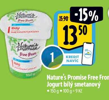   Nature's Promise Free From Jogurt bílý smetanový  150 g 